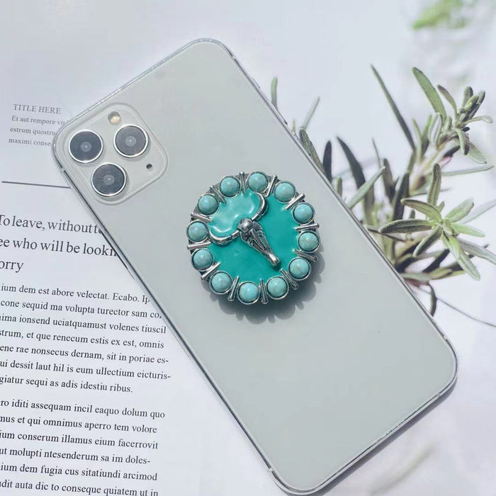 Wholesale Grips Mobile Phone Holder Turquoise Cactus Phone Holder Folding MOQ≥2 JDC-PS-Weijiu003