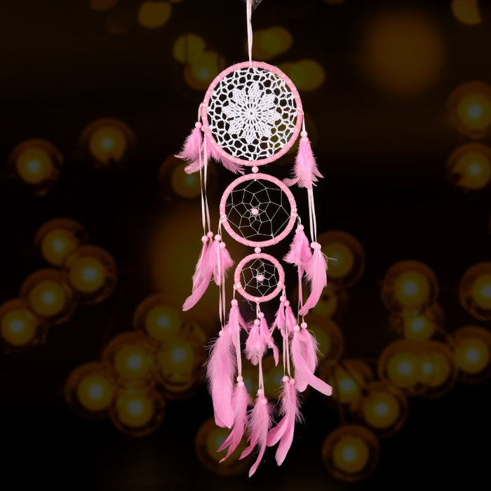 Wholesale Lace Feather Dreamcatcher Home Ornament Wind Chime MOQ≥2 JDC-DC-JunX019