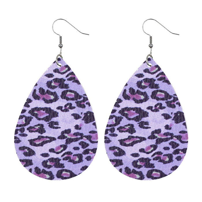 Jewelry WholesaleWholesale Drop Shape Leopard Print PU Leather Earrings MOQ≥2 JDC-ES-Chengy016 Earrings Chengy %variant_option1% %variant_option2% %variant_option3%  Factory Price JoyasDeChina Joyas De China