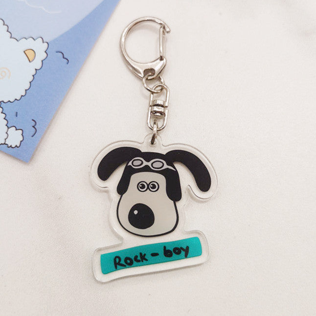 Wholesale niche retro master dog keychain cute acrylic MOQ≥2 JDC-KC-GLun006