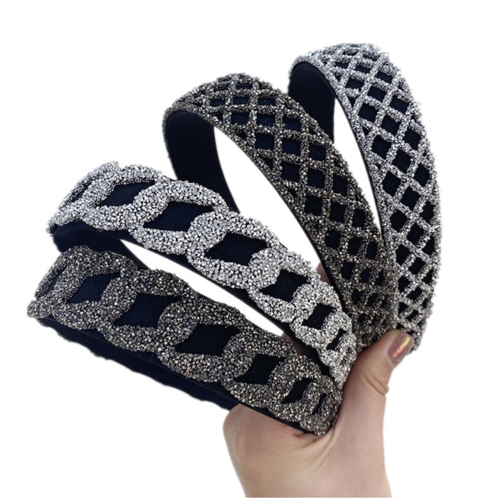 Jewelry WholesaleWholesale rhinestone cutout woven full drill mesh wide-brimmed hair band JDC-HD-Suim004 Headband 随敏 %variant_option1% %variant_option2% %variant_option3%  Factory Price JoyasDeChina Joyas De China