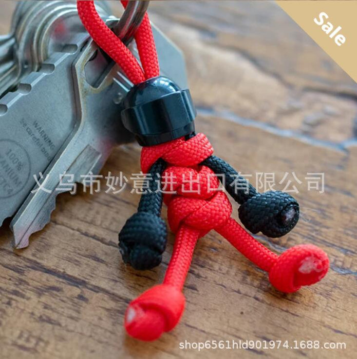 Wholesale Black Biker Buddy Paracord Polyester Keychain (M) MOQ≥5 JDC-KC-MiaoY011