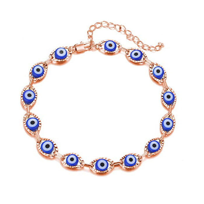 Wholesale Devil's Eye Anklet Lucky Blue Eyes Boho MOQ≥2 JDC-AS-ChuJ002