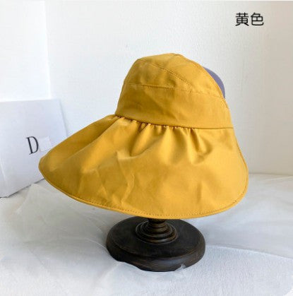 Jewelry WholesaleWholesale sun hat cover face UV protection big brim hat JDC-FH-Weilan007 Fashionhat 微蓝 %variant_option1% %variant_option2% %variant_option3%  Factory Price JoyasDeChina Joyas De China