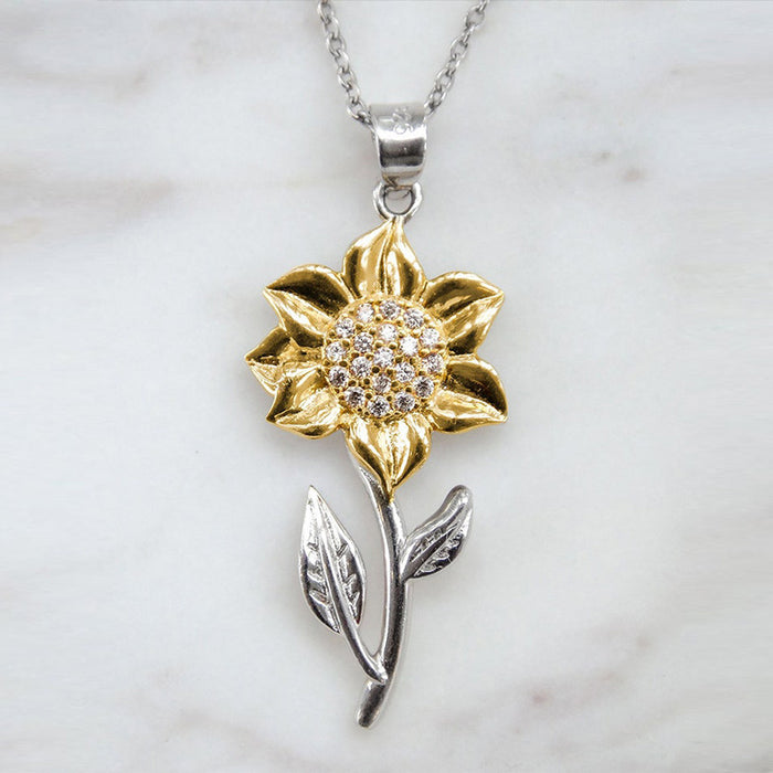 Jewelry WholesaleWholesale Simple Sunflower Flower Two Tone Small Diamond Necklace JDC-NE-Saip023 Necklaces 赛蒲 %variant_option1% %variant_option2% %variant_option3%  Factory Price JoyasDeChina Joyas De China