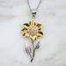 Jewelry WholesaleWholesale Simple Sunflower Flower Two Tone Small Diamond Necklace JDC-NE-Saip023 Necklaces 赛蒲 %variant_option1% %variant_option2% %variant_option3%  Factory Price JoyasDeChina Joyas De China