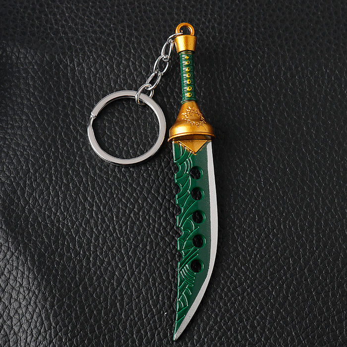 Wholesale short knife weapon model keychain alloy pendant JDC-KC-AngJ007