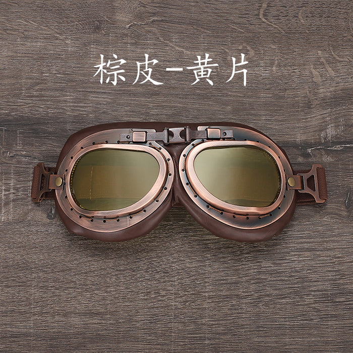 Wholesale Goggles ABS PU Frame PC Lens Retro Windproof Motorcycle MOQ≥2 JDC-SG-XunLong004