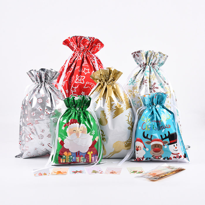 Wholesale Gift Bag Plastic Christmas Print Drawstring Drawstring Mouth Candy Bag MOQ≥2 JDC-GB-Shenao003