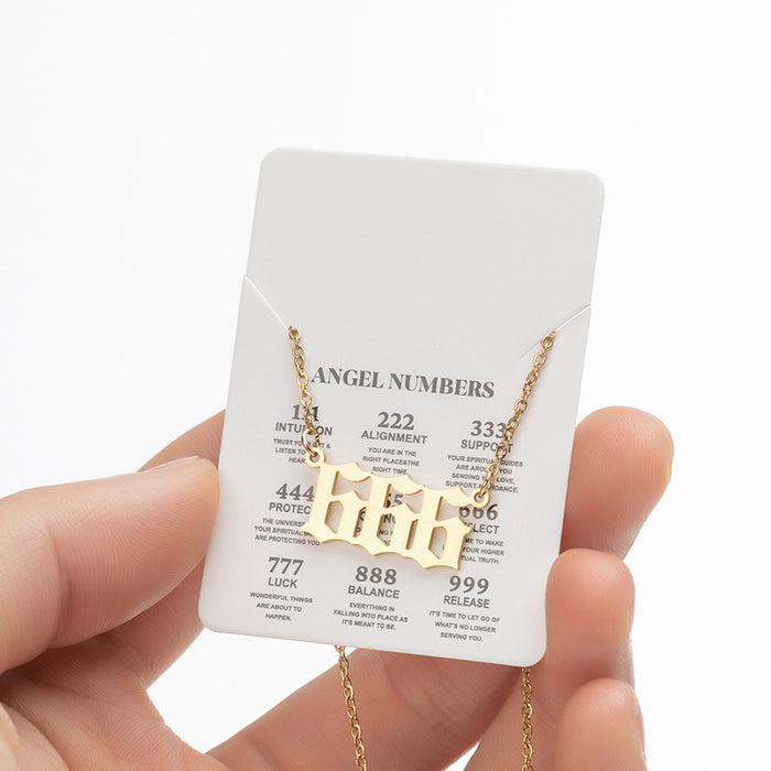 Wholesale Necklaces Stainless Steel Angel Lucky Numbers JDC-NE-SS026