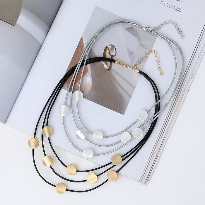 Wholesale high-end ethnic style retro simple multi-layer necklace MOQ≥2 JDC-NE-Anyi001