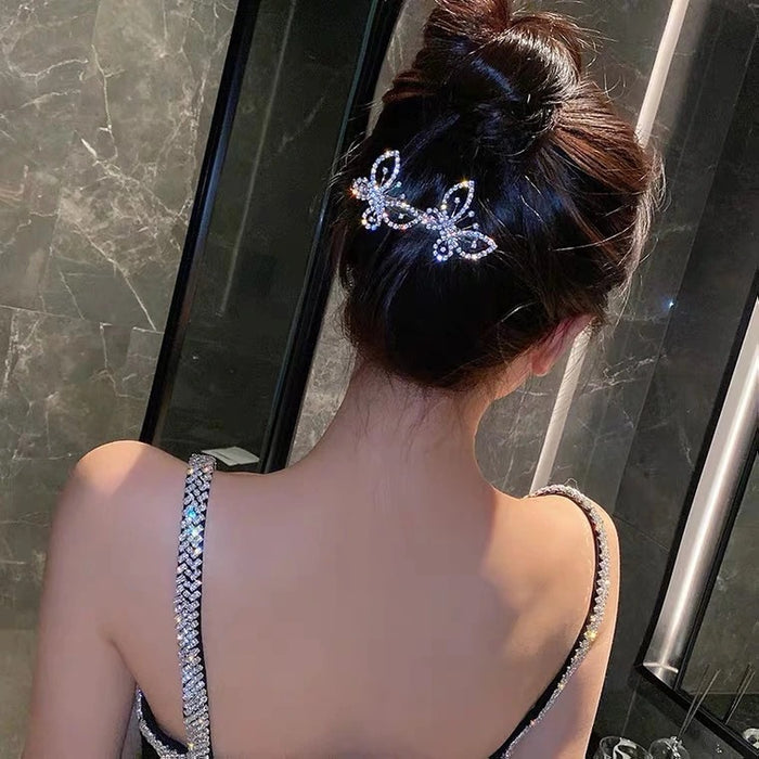 Wholesale Rhinestone Butterfly Hair Clip JDC-HC-Zibin007