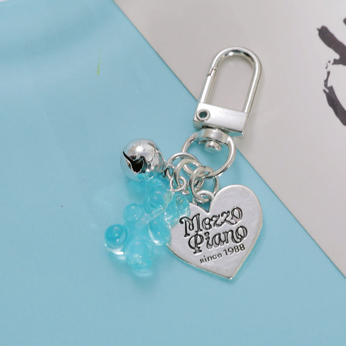 Jewelry WholesaleWholesale cute bear bell pendant girl heart metal keychain JDC-KC-Yaoyun016 Keychains 瑶韵 %variant_option1% %variant_option2% %variant_option3%  Factory Price JoyasDeChina Joyas De China