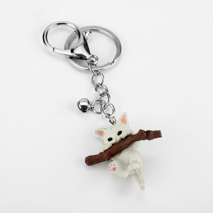 Wholesale Keychains For Backpacks cartoon cat pendant cute resin kitten pendant keychain JDC-KC-AWen017