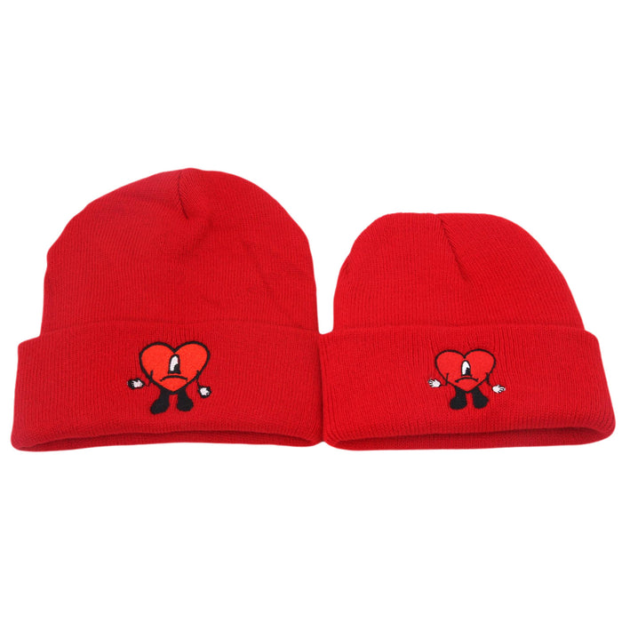 Wholesale Hat Acrylic Embroidered Warm Parent-Child Knitted Hat JDC-FH-XRong011