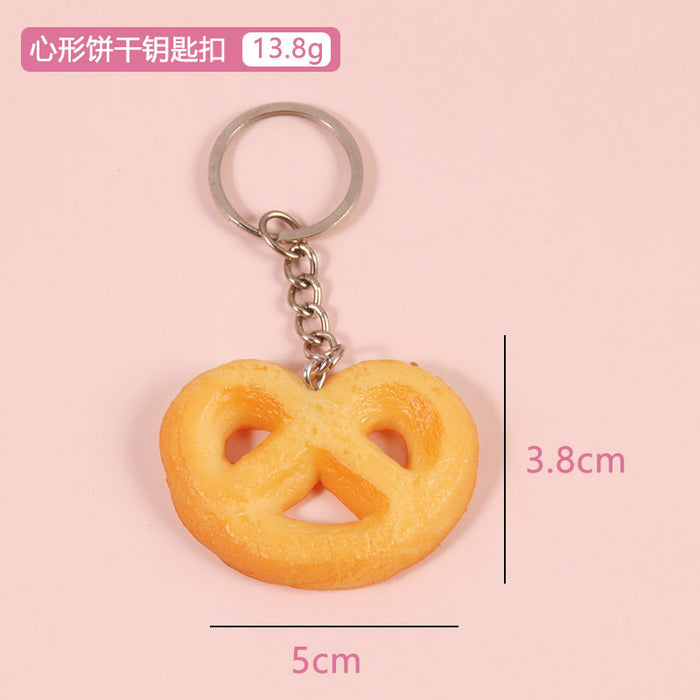 Wholesale simulation cookie keychain pendant cute MOQ≥2 JDC-KC-QHaoo001