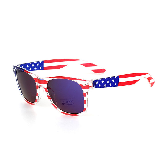 Wholesale 4th of July Classic Rice Nail Transparent American Flag Sunglasses Independence Day JDC-SG-ZuoL001