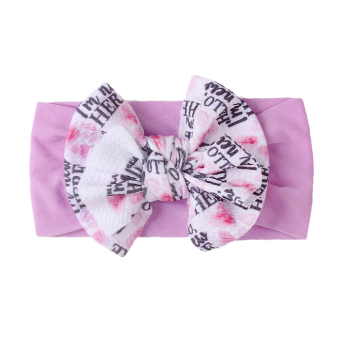 Wholesale baby nylon printed double bow Bandana sweatband JDC-HD-ML031