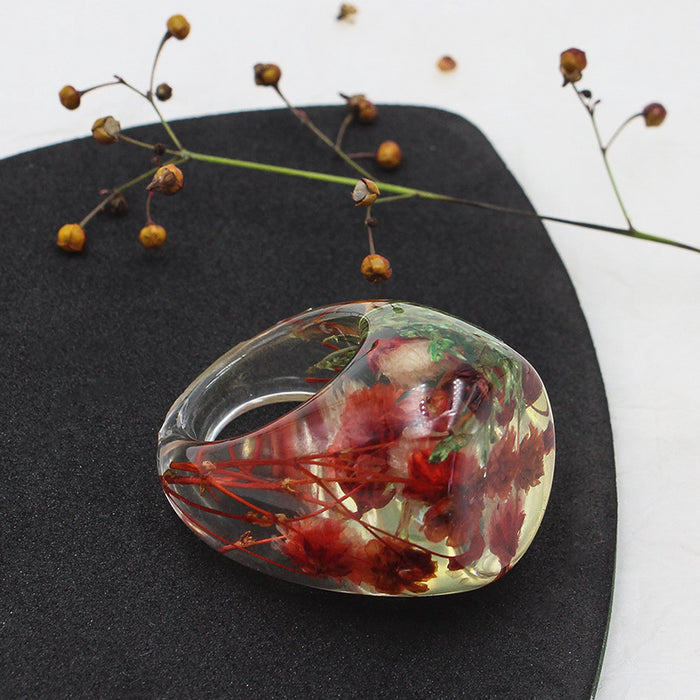 Wholesale Acrylic Resin Dried Flower Rings JDC-RS-XTS001