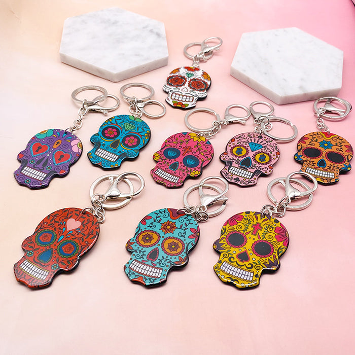 Jewelry WholesaleWholesale acrylic skull color keychain for halloween JDC-KC-LYan001 Keychains 翌焱 %variant_option1% %variant_option2% %variant_option3%  Factory Price JoyasDeChina Joyas De China