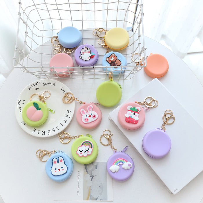 Wholesale cartoon portable round silicone coin purse JDC-KC-HHui004