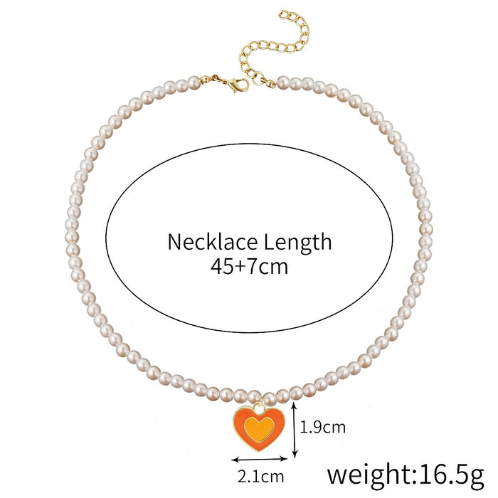 Jewelry WholesaleWholesale Premium Drop Oil Alloy Love Pendant Necklace JDC-NE-GSJY008 Necklaces 嘉溢 %variant_option1% %variant_option2% %variant_option3%  Factory Price JoyasDeChina Joyas De China