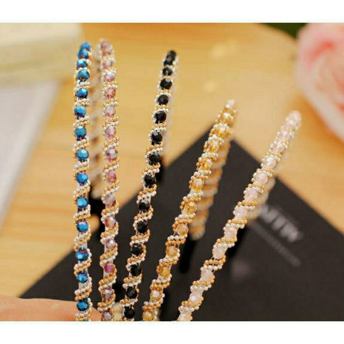 Wholesale Hand Winding Crystal Headband Wearing Bead Rhinestones JDC-HD-JunK002