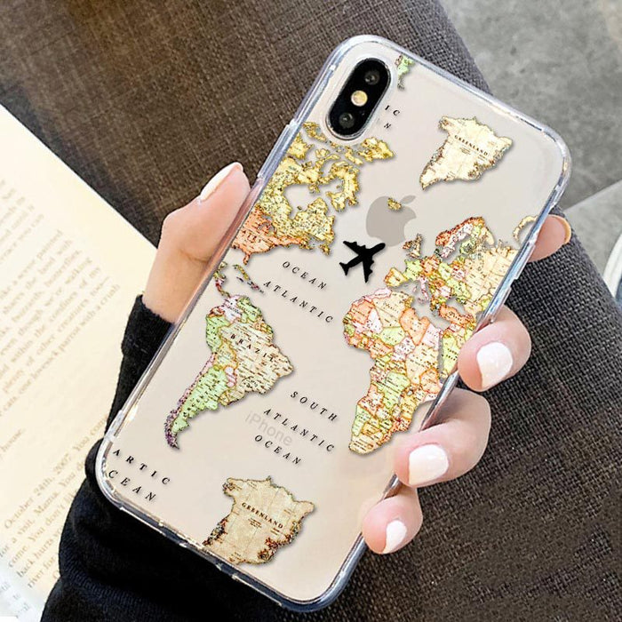 Jewelry WholesaleWholesale Airplane Map Apple 12pro for transparent iPhone 11 phone soft case JDC-PC-KEX003 Phone Cases 科讯 %variant_option1% %variant_option2% %variant_option3%  Factory Price JoyasDeChina Joyas De China