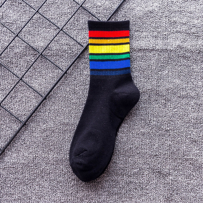 Jewelry WholesaleWholesale Polyester Rainbow Ladies Socks JDC-SK-XiaoYi002 Sock 小蚁 %variant_option1% %variant_option2% %variant_option3%  Factory Price JoyasDeChina Joyas De China