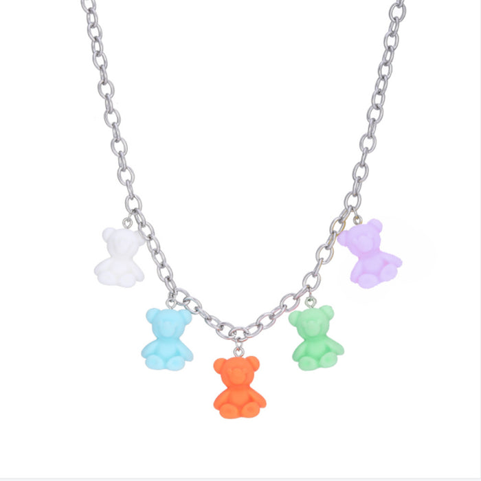 Wholesale Necklace Resin Cute Cartoon Fruit Flower MOQ≥2 JDC-NE-YiD046