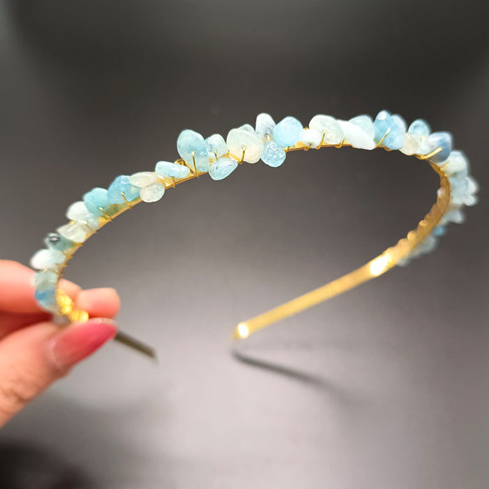 Wholesale Natural Crystal Gravel Crown Headband JDC-HD-ZHIY002