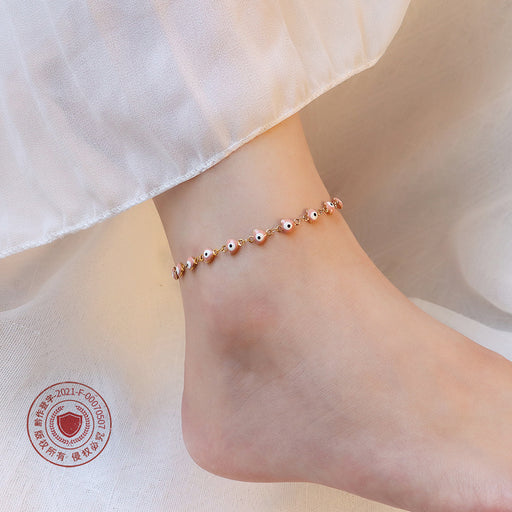 Jewelry WholesaleWholesale drip oil pink small fish anklet women titanium steel JDC-AS-MiL002 Anklets 谜丽 %variant_option1% %variant_option2% %variant_option3%  Factory Price JoyasDeChina Joyas De China