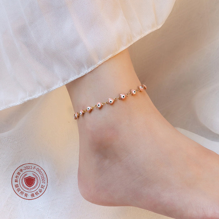 Jewelry WholesaleWholesale drip oil pink small fish anklet women titanium steel JDC-AS-MiL002 Anklets 谜丽 %variant_option1% %variant_option2% %variant_option3%  Factory Price JoyasDeChina Joyas De China