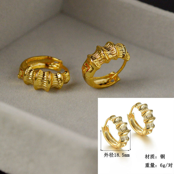 Jewelry WholesaleWholesale simple circle retro fashion copper gold-plated earrings JDC-ES-RXSFL010 Earrings 尚芙乐 %variant_option1% %variant_option2% %variant_option3%  Factory Price JoyasDeChina Joyas De China