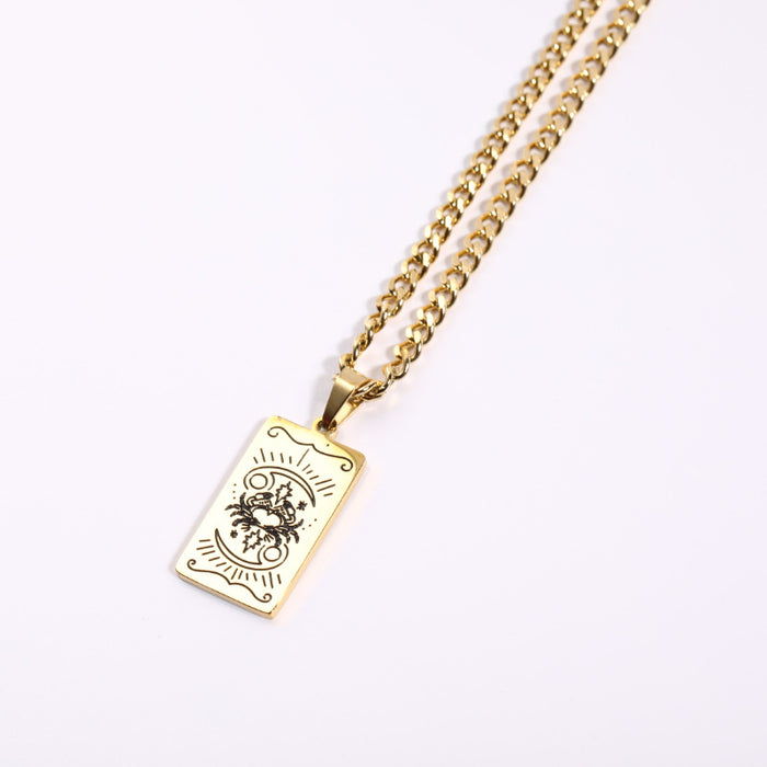 Jewelry WholesaleWholesale Constellation Pendant Stainless Steel Gold Plated Necklace JDC-NE-Jif052 Necklaces 集沣 %variant_option1% %variant_option2% %variant_option3%  Factory Price JoyasDeChina Joyas De China