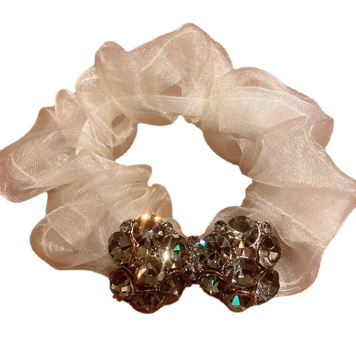 Wholesale Rhinestone Large Intestine Hair Tie Bow Head Rope JDC-HS-LiS011