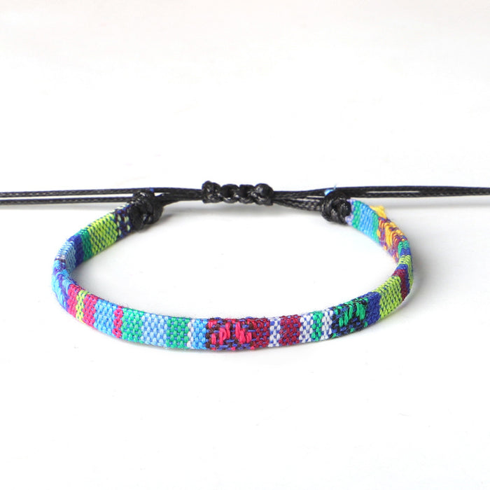 Wholesale Anklet Boho Anklet Hand Braided Rainbow Color Anklet LGBT MOQ≥3 JDC-AS-QiuX001