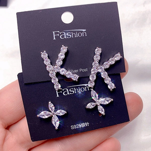 Wholesale Earrings Random 10 Pairs Micropaved Zircon Copper JDC-ES-Pabo002