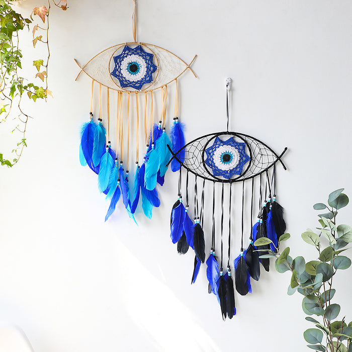 Wholesale Devil's Eye Feather Dreamcatcher MOQ≥2 JDC-DC-RXin003