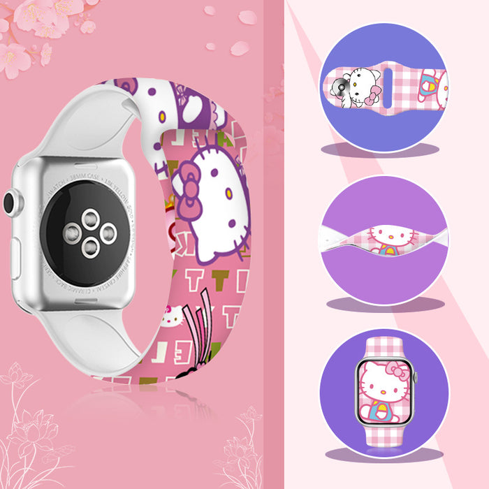 Wholesale Cartoon Silicone Strap Suitable for Apple Watch Strap (S) JDC-WD-NuoQi007