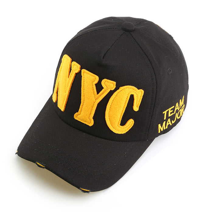 Wholesale hat letter embroidery washed distressed frayed baseball cap JDC-FH-TLa006