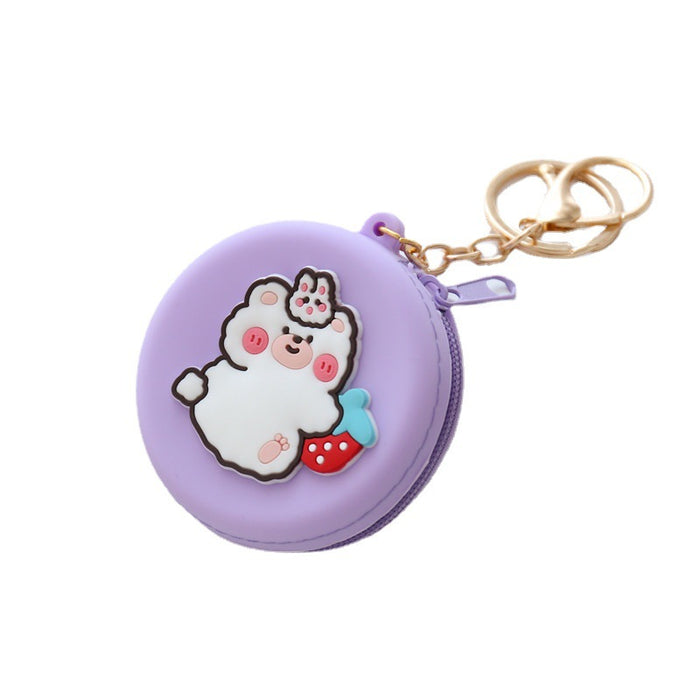 Wholesale cartoon portable round silicone coin purse JDC-KC-HHui004