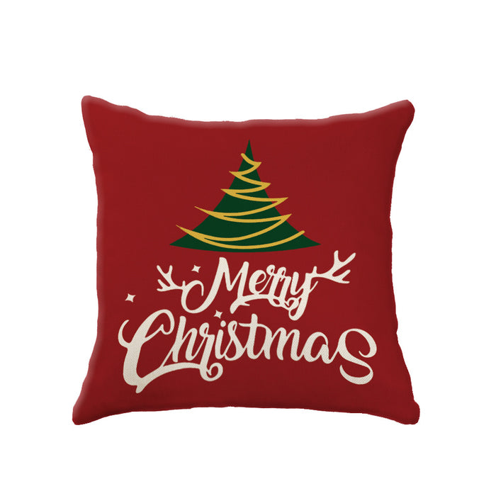 Wholesale Pillowcase Linen Christmas Snowflake Elk Santa Claus MOQ≥2 JDC-PW-Yunhan008