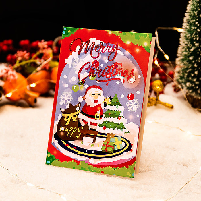 Wholesale Greeting Cards Christmas Greeting Cards Creative Crystal MOQ≥10 JDC-GC-YiHONG004