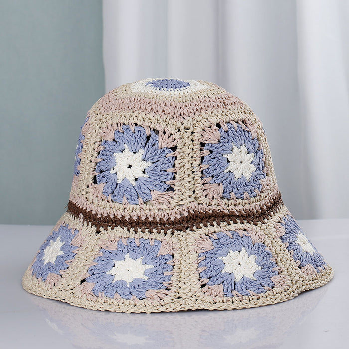 Jewelry WholesaleWholesale Bohemian Papyrus Woven Flowers Sunshade Straw Hat Beach Hat JDC-FH-ChiY001 Fashionhat 炽研 %variant_option1% %variant_option2% %variant_option3%  Factory Price JoyasDeChina Joyas De China