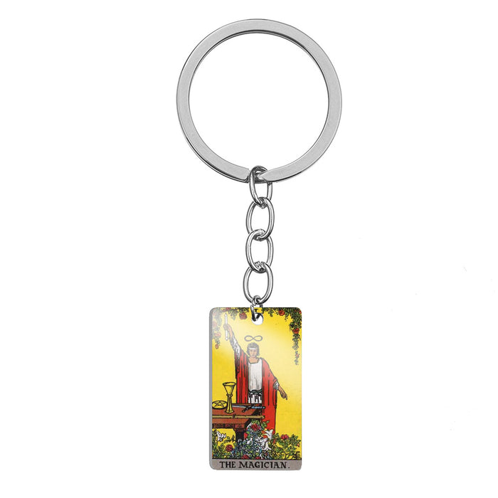 Wholesale Tarot Color Stainless Steel Keychain MOQ≥2 JDC-KC-HuanYu003