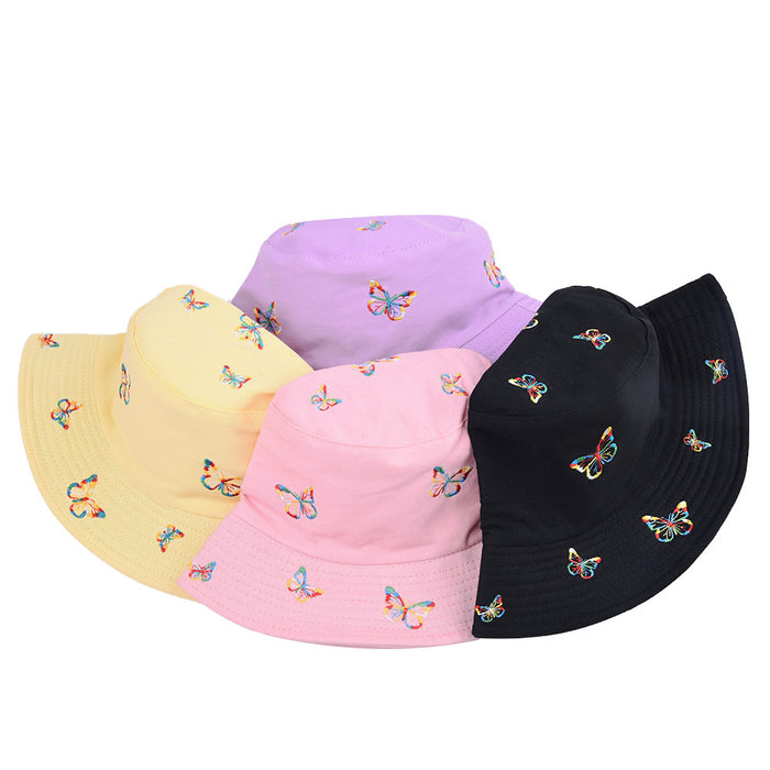 Wholesale butterfly embroidery fisherman hat sun protection sun hat MOQ≥2 JDC-FH-WenR015