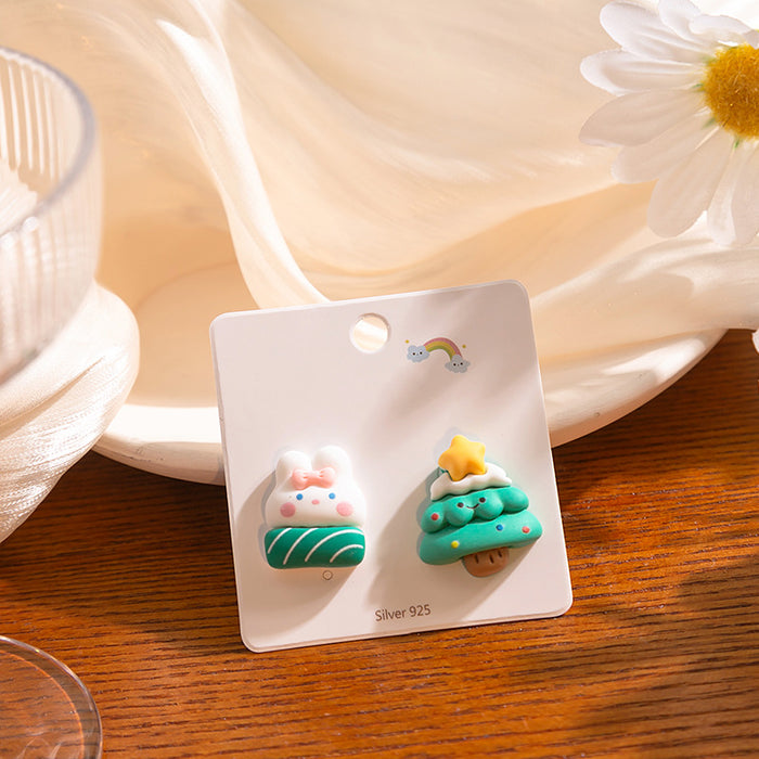 Wholesale Earrings Resin Christmas Cute Stud Earrings JDC-ES-MDD093