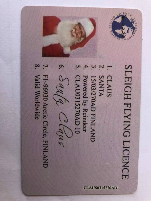 Wholesale Santa Driver's License Christmas Gift Greeting Cards MOQ≥2 JDC-DCN-ZMHW002