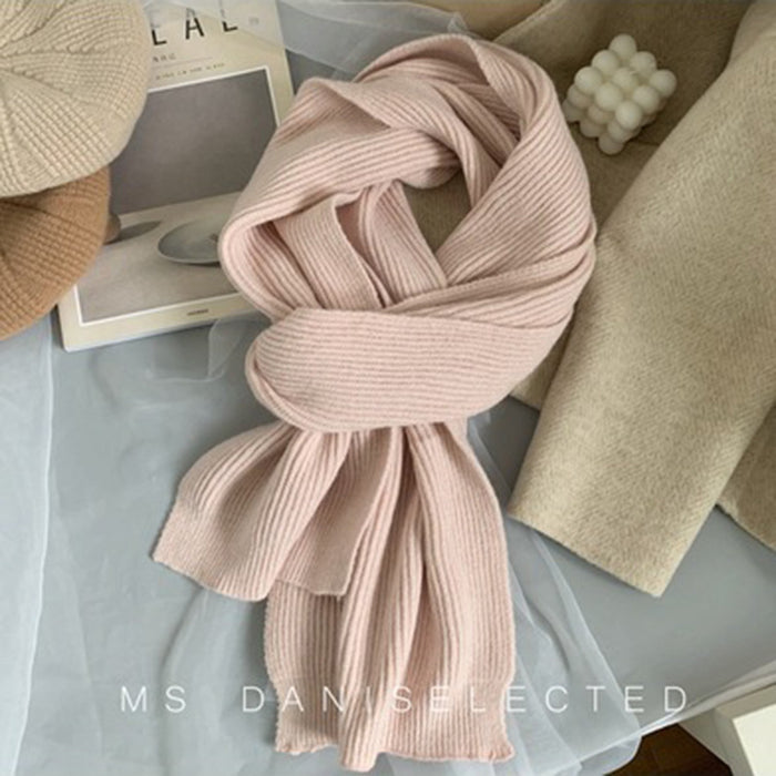 Wholesale Scarf Acrylic Cotton Winter Thickening Warm Yarn Solid JDC-SF-hengc007